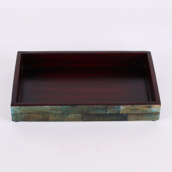 Vanity Tray Verdigris Pattern Bone Inlay Collection in 10x6