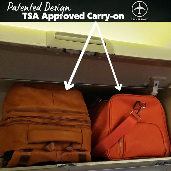 Brown Leather Luxury Patented Carry-On Bag (Only 300 Made) Sole Premise