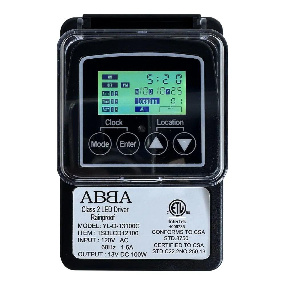 TSPDC100 DC12V 100W Digital Low Voltage Transformer with Photocell & Timer