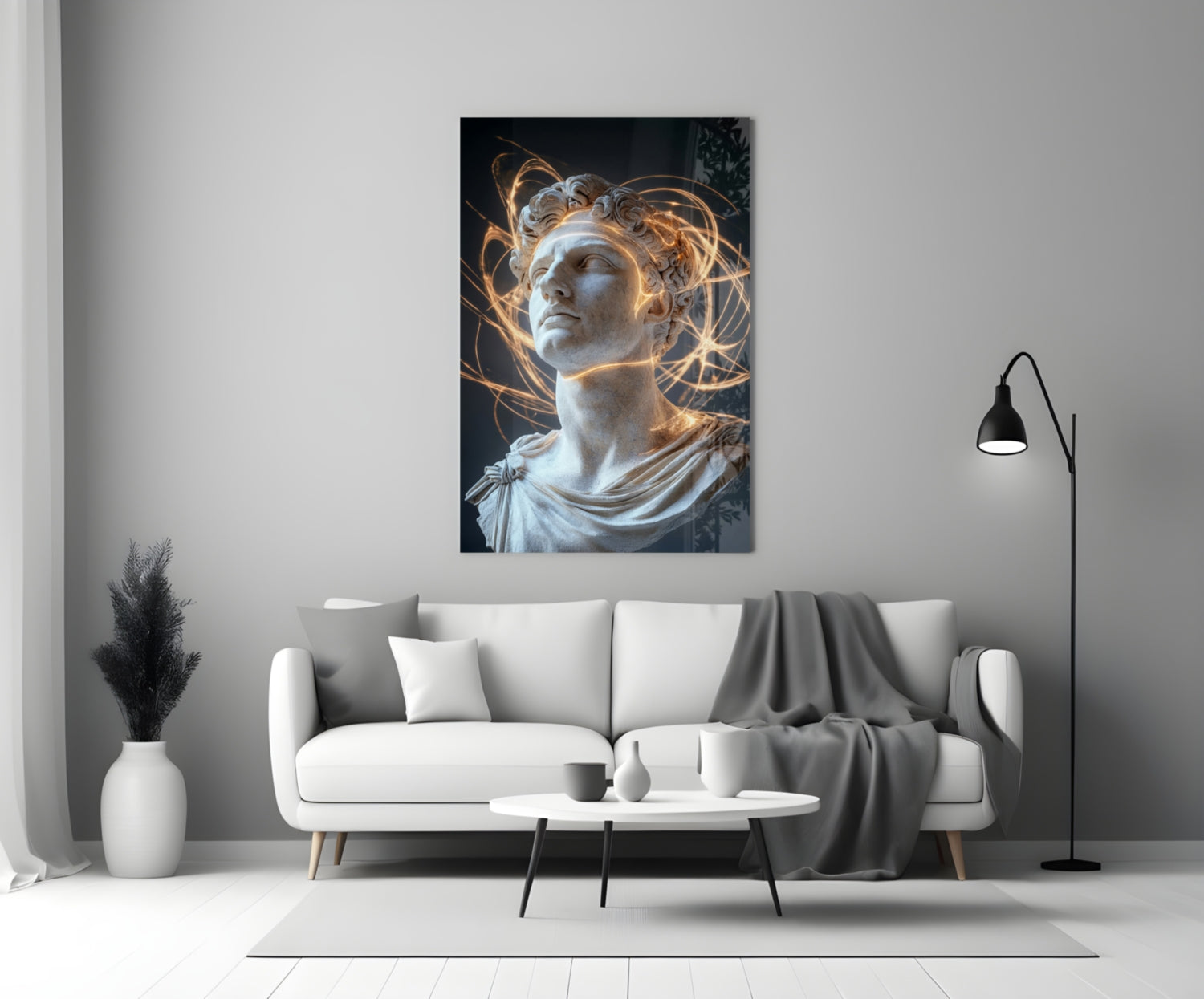 The Shining Mind of Aurelius Glass Wall Art || Designer Collection