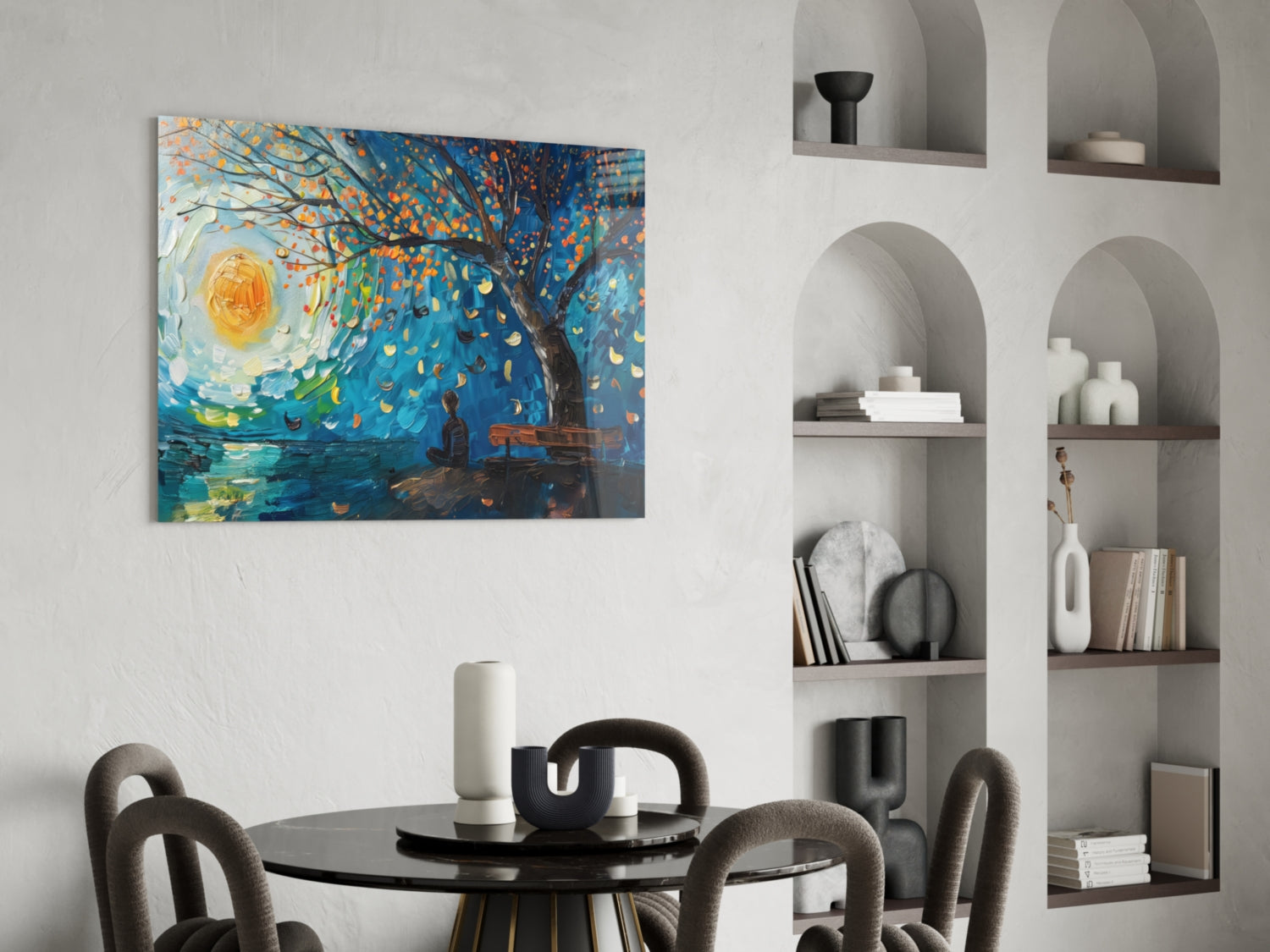 Solitude and Peace Glass Wall Art || Designer Collection