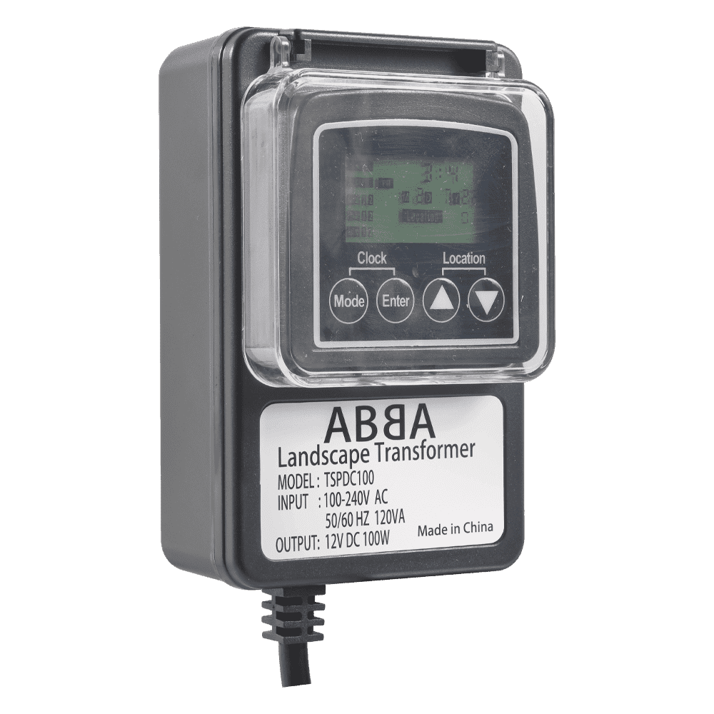 TSPDC100 DC12V 100W Digital Low Voltage Transformer with Photocell & Timer