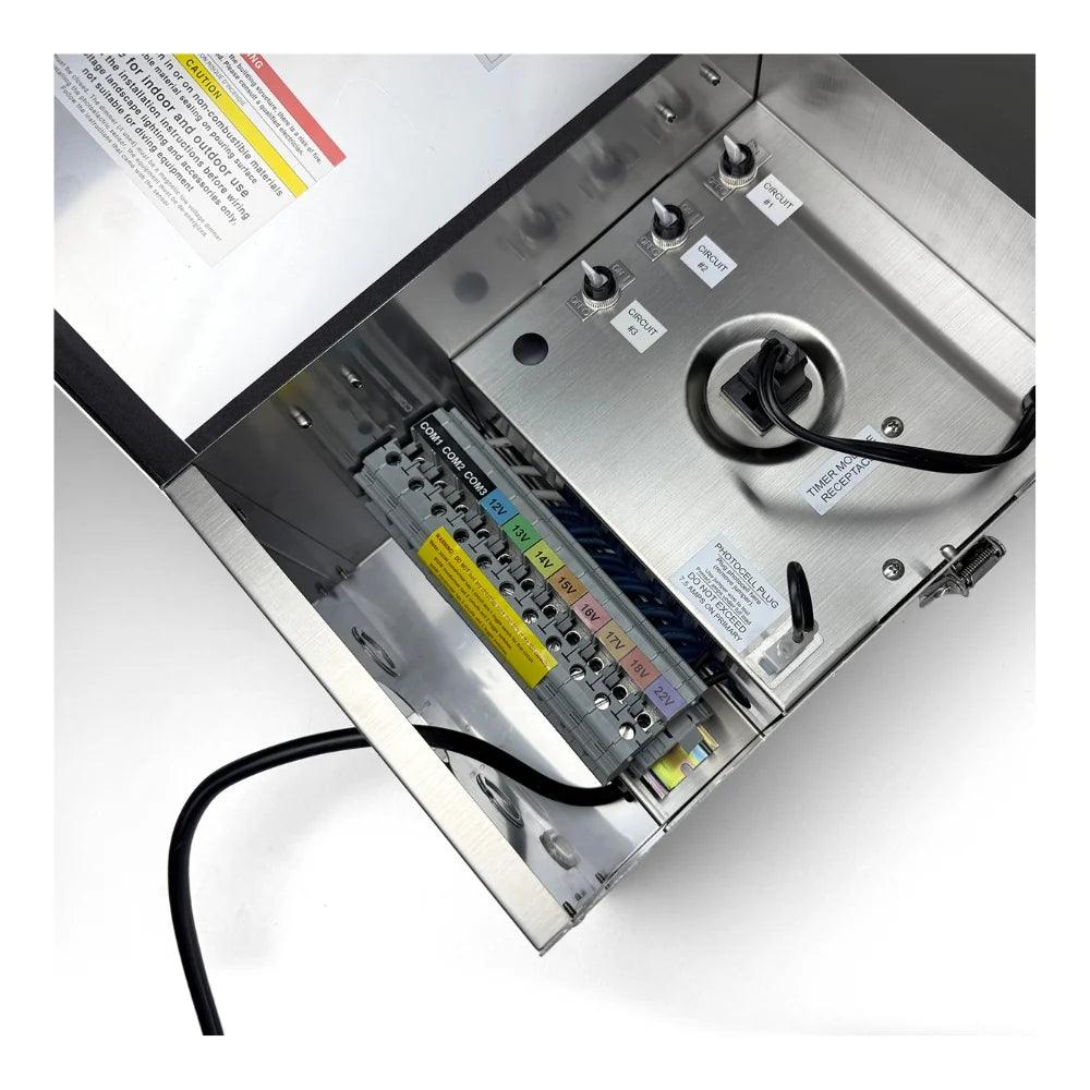 TSRPT900 900W Multi Tap 12V Low Voltage Manual Stainless Steel Transformer IP65 Waterproof