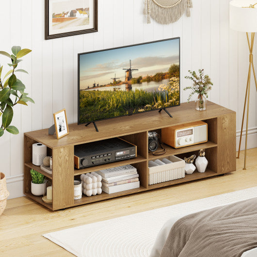 TV Stand Modern Wood Storage Console Entertainment Center-Natural