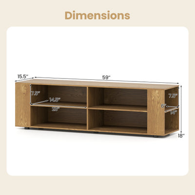 TV Stand Modern Wood Storage Console Entertainment Center-Natural