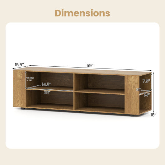 TV Stand Modern Wood Storage Console Entertainment Center-Natural