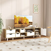 TV Stand for TVs up to 65” Television Cabinet w/ 5 Drawers & 3 Open Shelves-Oak