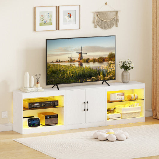 TV Stand for TVs up to 85 Inches LED Entertainment Center with Power Outlets-White