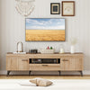 TV Stand with 2 Cabinets and Storage Drawer for 65 Inches TVs-Oak