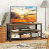 Industrial TV Stand up to 50 Inches with Power Outlets and USB Ports-Rustic Brown