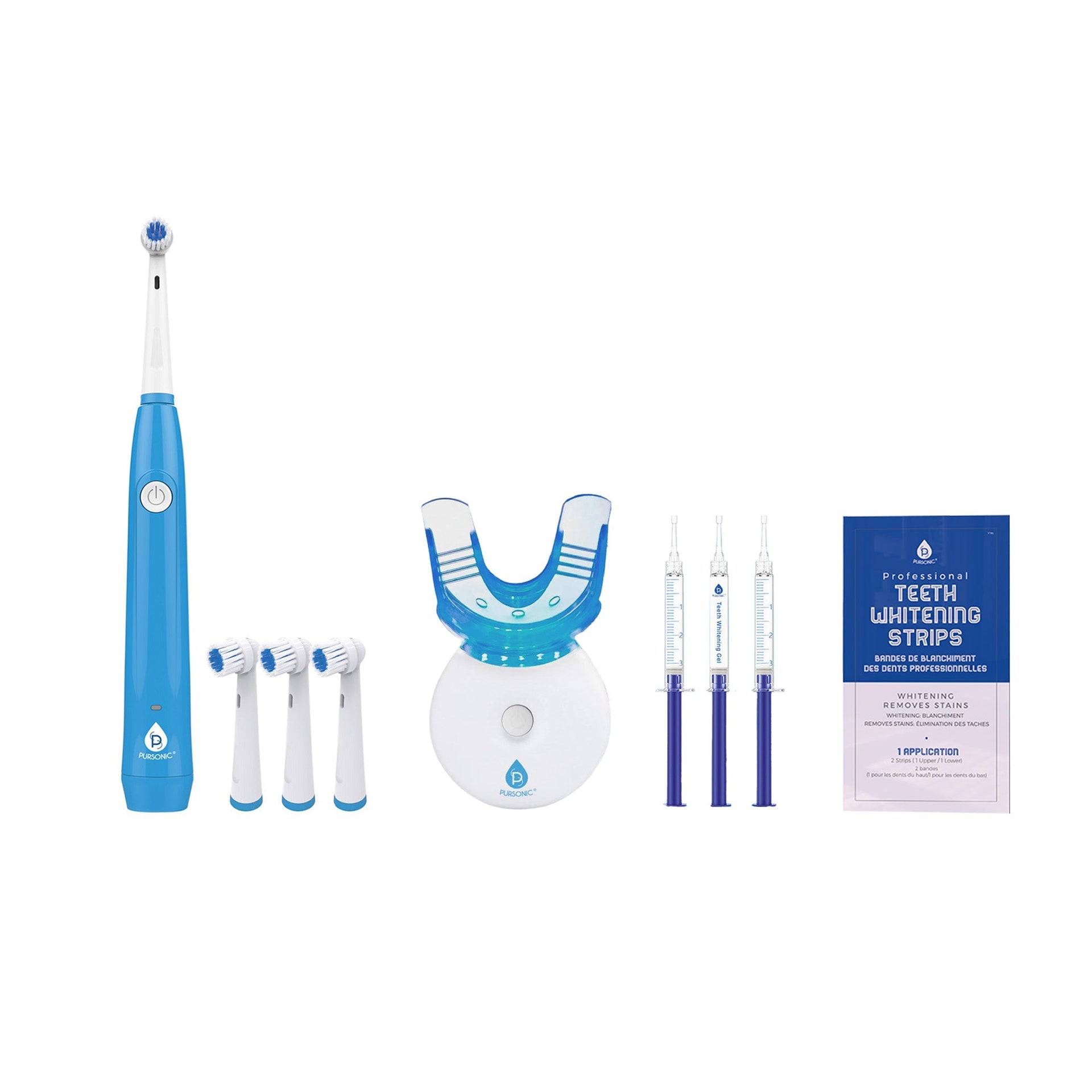 Ultimate Smile Brightening Bundle: PureWhite LED Kit, Rechargeable Rotary Toothbrush & Whitening Strips