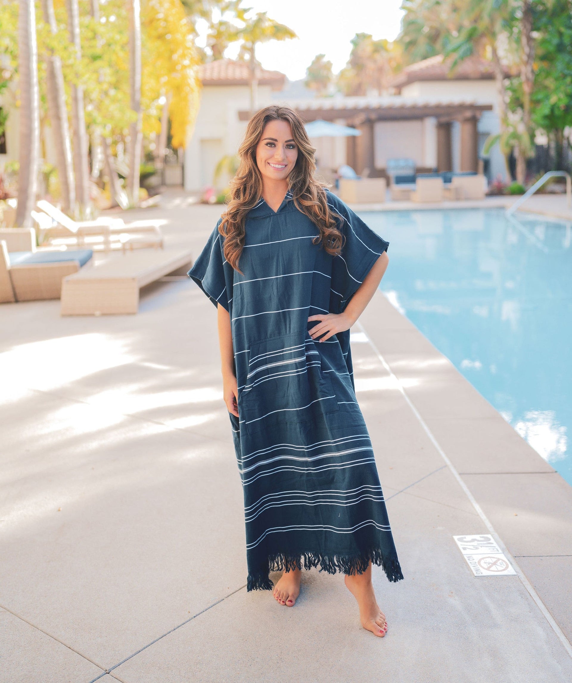 Delmar Terry Poncho – 100% Turkish Cotton Terrycloth Beach Cover-Up & Surf Poncho (One Size)