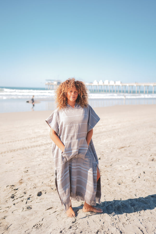 Delmar Terry Poncho – 100% Turkish Cotton Terrycloth Beach Cover-Up & Surf Poncho (One Size)