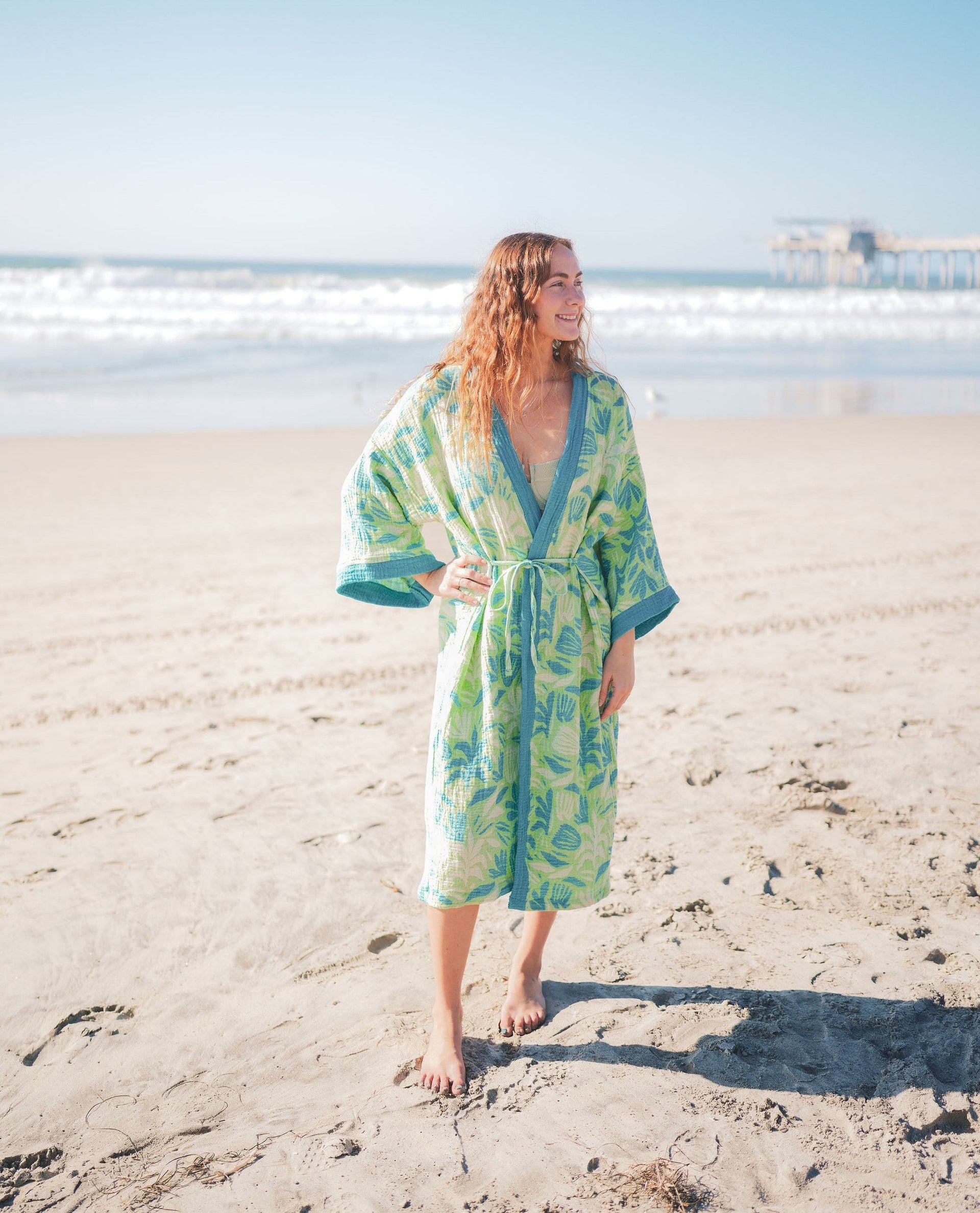Muslin Cotton Kimono Bathrobe – 100% Turkish Cotton Unisex Muslin Kimono Robe (One Size)