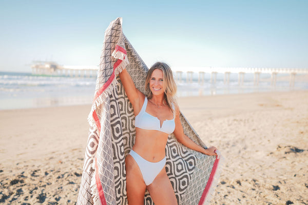 Ikat Black Turkish Throw