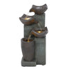 4-Tier Squared Bowls Fountain with LED Lights