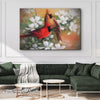 Cardinals on Dogwood Painting Canvas Wall Art - 18x12 inch Medium Premium Gallery Wrapped