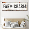 Farm Charm Sign - 12x36 inch Medium Premium Gallery Wrapped / Style 1