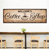 Coffee Shop Sign III - 12x36 inch Medium Premium Gallery Wrapped