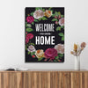 Welcome To Our Home Floral Entryway Sign - '18"x12"' inch Medium Premium Gallery Wrapped