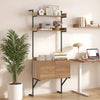 Tall Ladder Shelf with Storage Cabinet Narrow Wall Mounted Ladder Bookcase-Natural