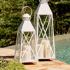 Tall White Coastal Outdoor Lantern