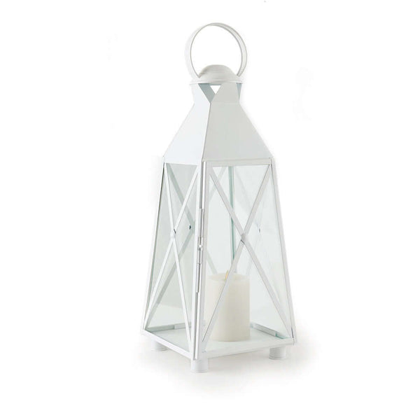 Tall White Coastal Outdoor Lantern