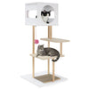 Tall Wood Cat Tower with 2 Corrugated Cardboard-White - White