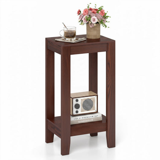 Tall Wooden Sofa End Table Side Table