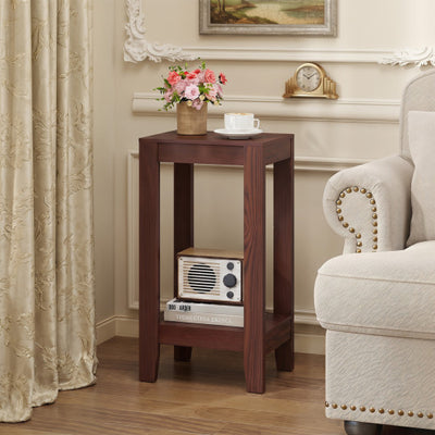 Tall Wooden Sofa End Table Side Table