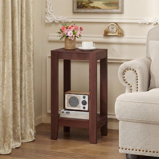 Tall Wooden Sofa End Table Side Table