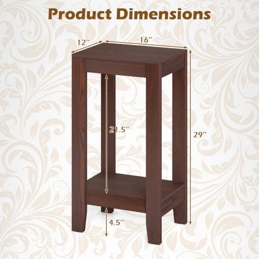 Tall Wooden Sofa End Table Side Table