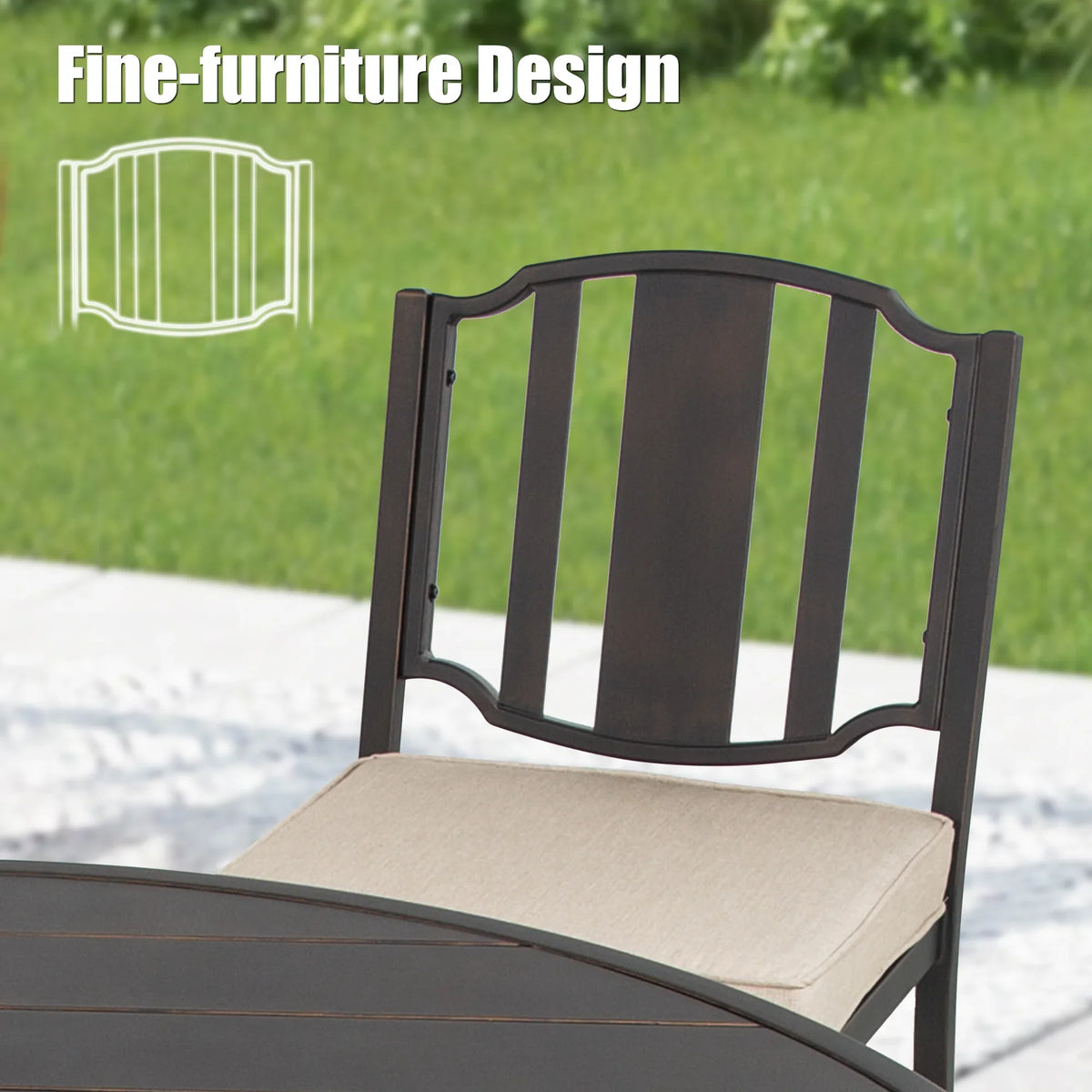 Tamarin 7-Piece Round Outdoor Dining Set with Armless Chairs‌