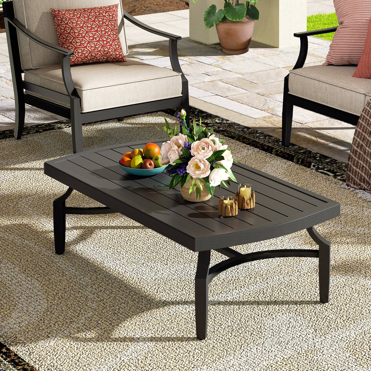 Tamarin 5-Seats Conversation Sofa set with 2 Ottomans