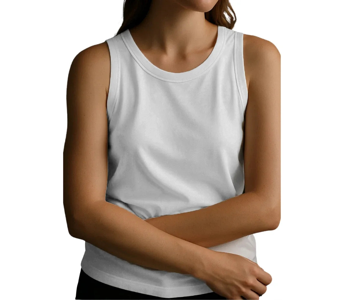 Women’s Black and White Cotton Tank Top