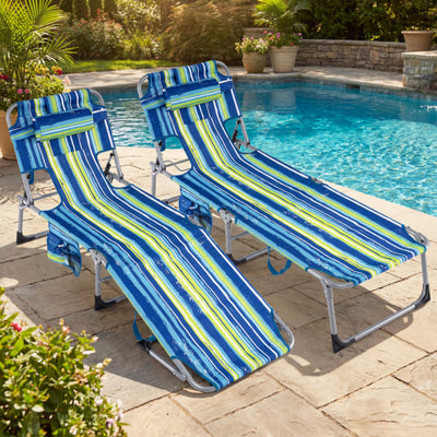 Tanning Chair with Face Arm Holes Folding Chair-Multicolor