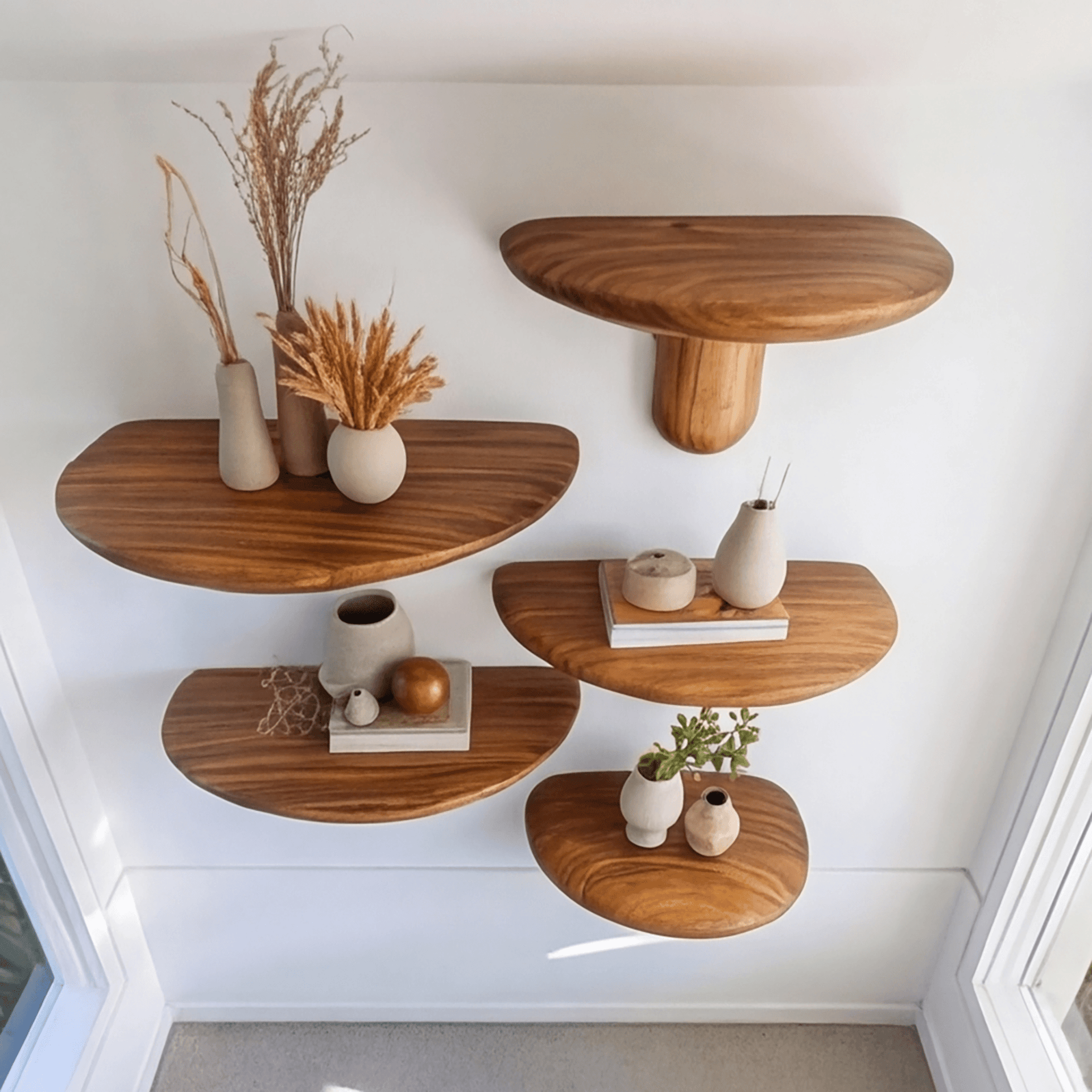 Tavero Mushroom Solid Wood Floating Shelf SPA186347