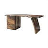 Tavrin Sculptural Solid Wood Desk with Drawers - Natural Oak