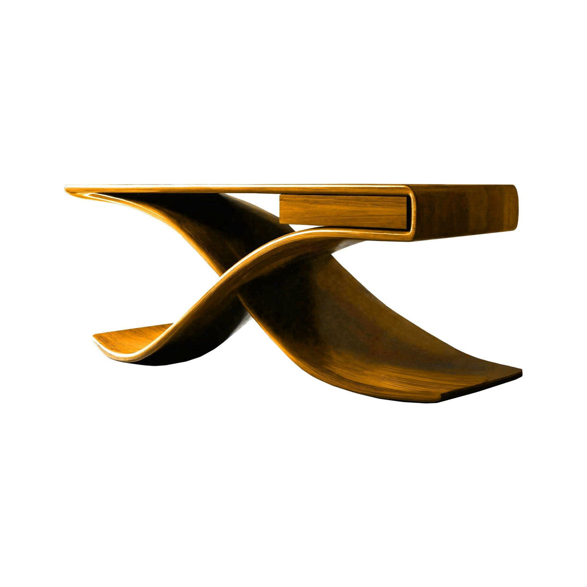 Solara Wave Handcrafted Wood Console Table