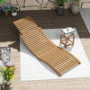 Teak Wood Patio Folding Chaise Lounge Chair with Slatted Seat-1