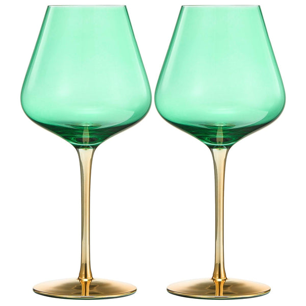 Deco Stemmed Wine Glassware, Set of 2