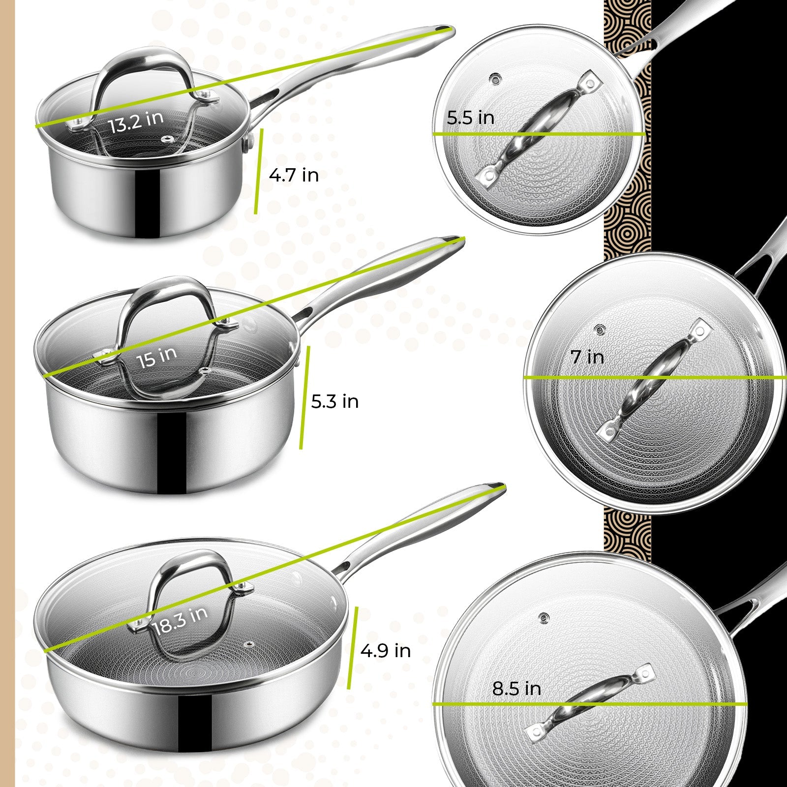 BE | LIVING CIRCLAD Series 12-Piece Nonstick Cookware Set