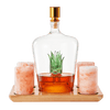 Tequila Decanter With Four Pink Himalayan Salt Shot Glasses Set, Perfect for Tequila Agave Liquor Lovers, 34 OZ Bottle, 1.6 OZ Shot Glass, Tequila, Liquor Party Decorations Cinco De Mayo (Agave)