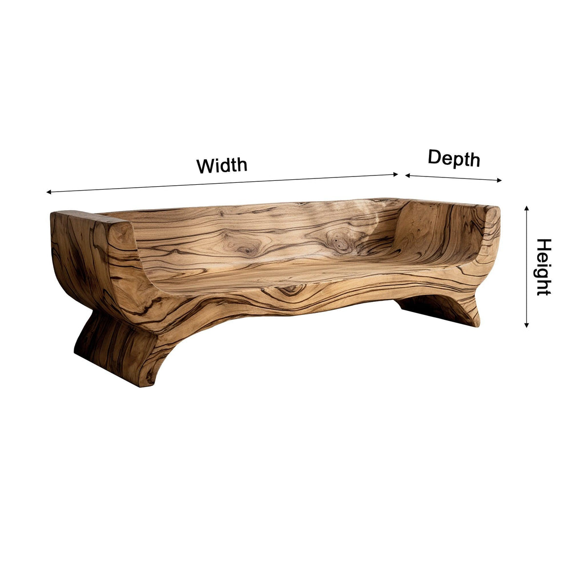 Terran Shore Handcrafted Solid Wood Sofa