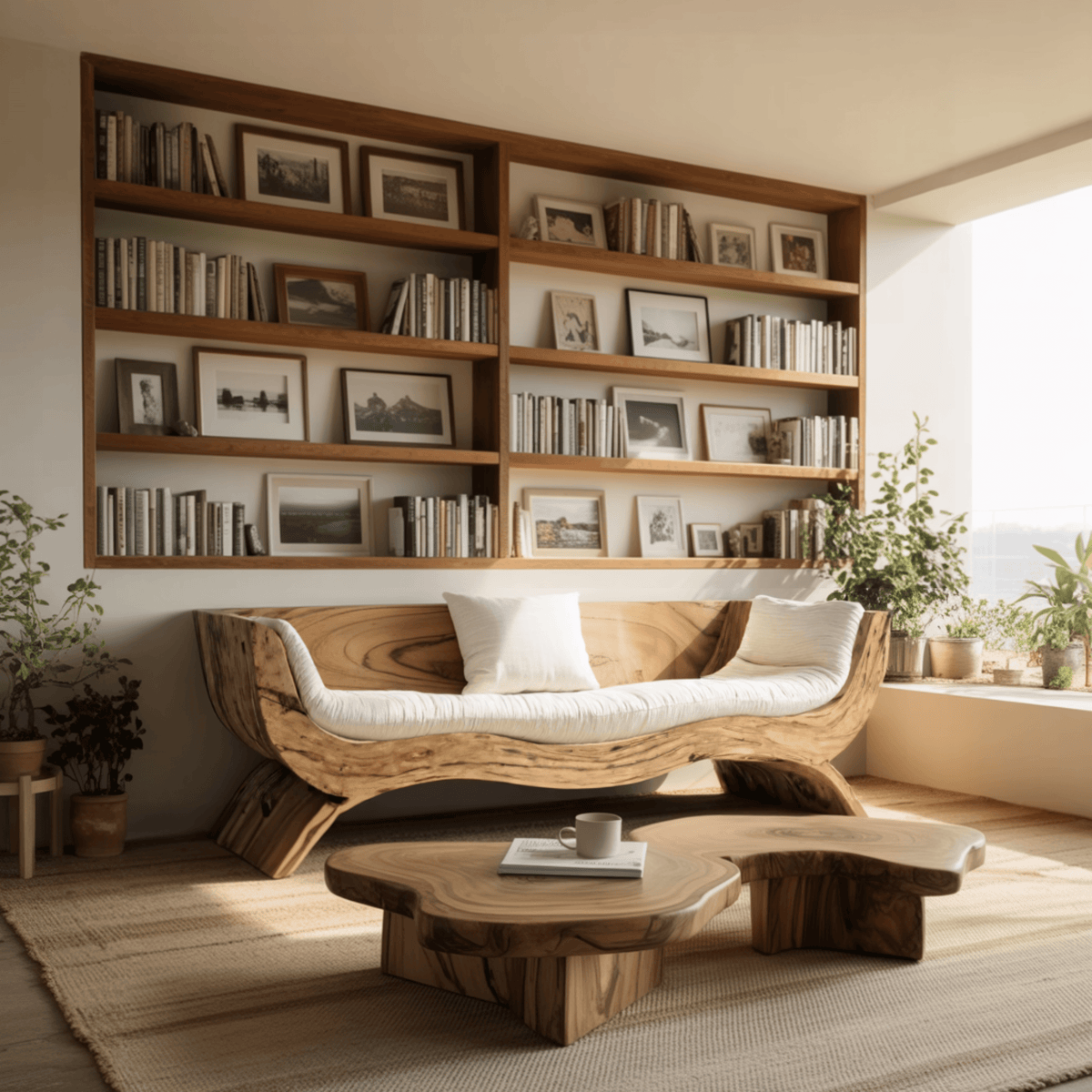 Terran Wave Solid Wood Sofa