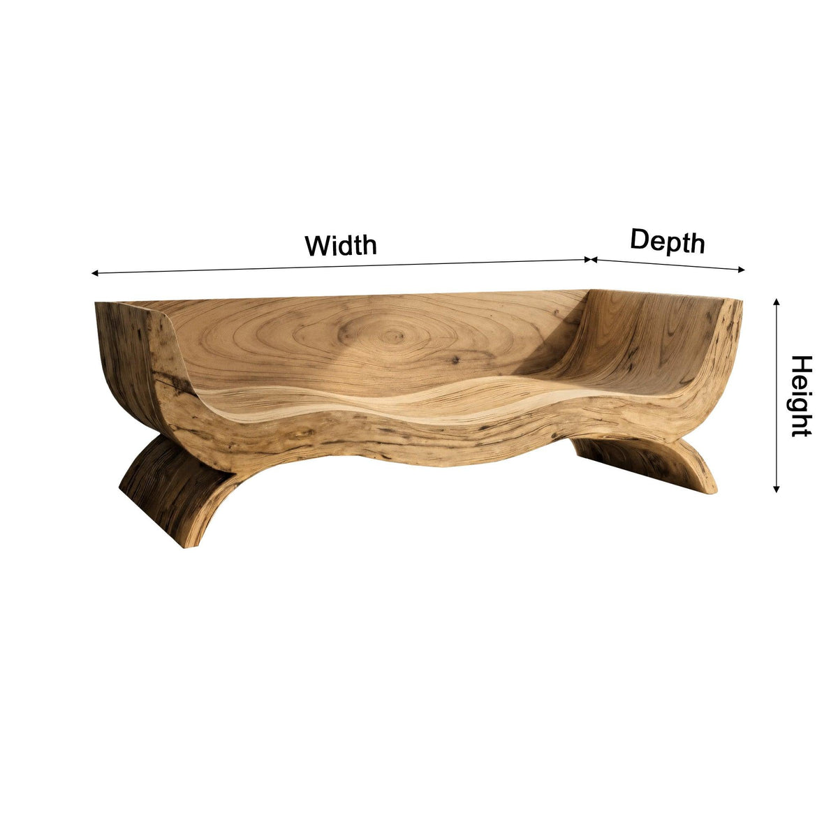 Terran Wave Solid Wood Sofa