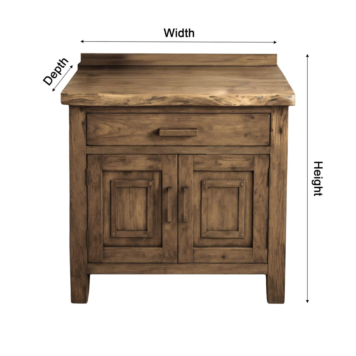 Terranova Natural Wood Freestanding Bathroom Vanity with Cabinet