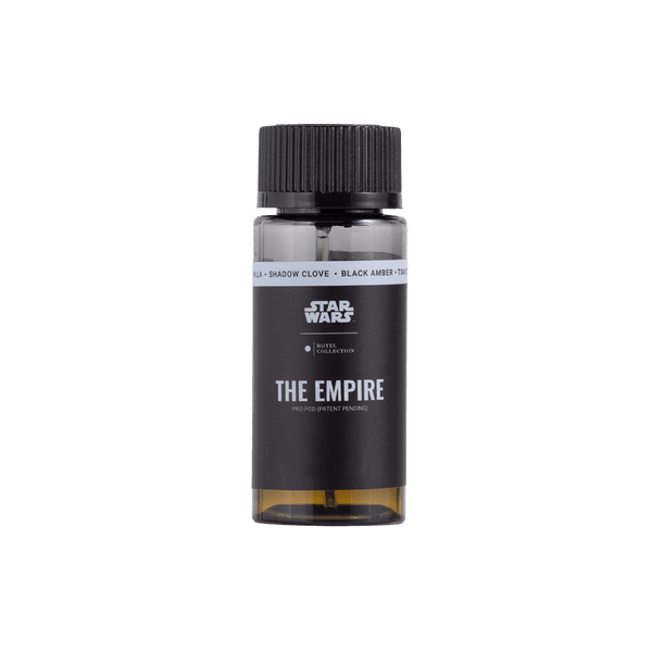 Bottle labeled 'The Empire' from a Star Wars collection on a white background