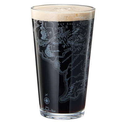 LOTR Middle Earth Map Beer Glass - 15 OZ Middle-Earth Fantasy Glassware Inspired by Lord of The Rings - Unique Novelty Pint Glass Lovers & Fantasy Fans - Durable Housewarming Christmas Gift, Home, Bar