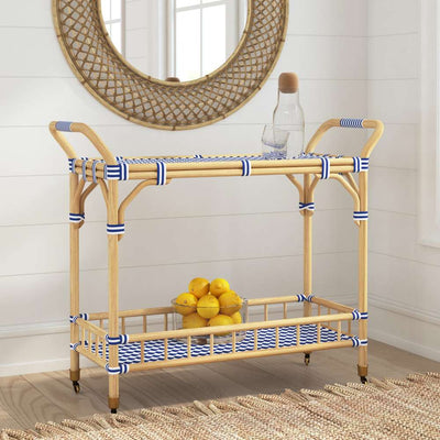 Ventana Blue And White Bar Cart